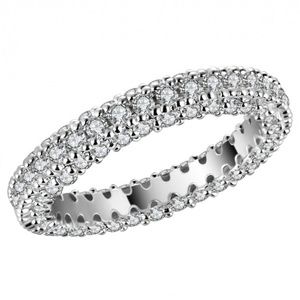 14K Gold Plated Sterling Silver Pave Eternity Ring